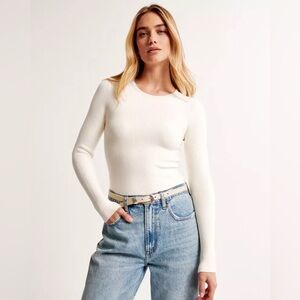 Abercrombie & Fitch Long Sleeve Ribbed Crew Neck Bodysuit